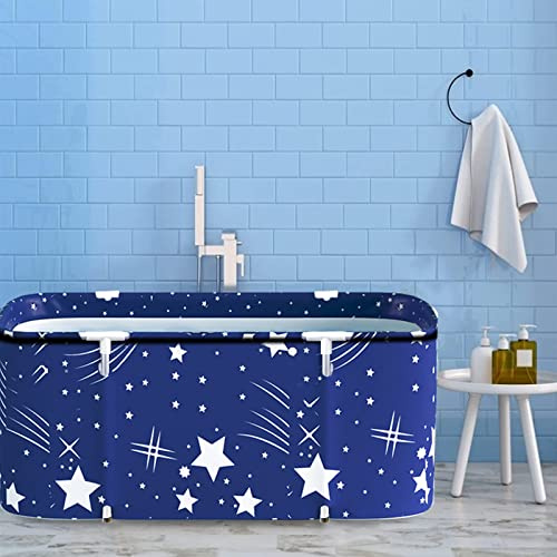 Faltbare Badewanne, tragbare Einweich-Badewanne, umweltfreundliche Badewanne für Duschkabine, Verdickung mit Thermoschaum, um die Temperatur zu halten (XL, blauer Himmel)