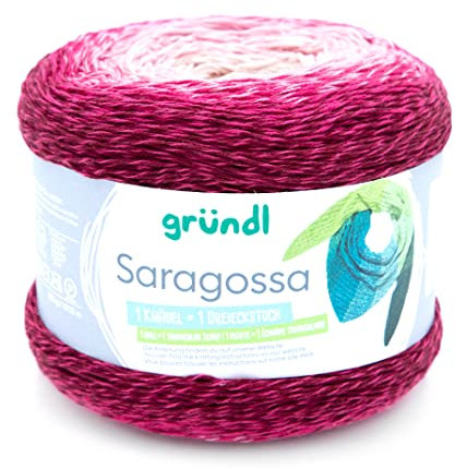 Gründl Wolle Saragossa (weiches Farbverlaufsgarn aus 50% Baumwolle und 50% Polyacryl, 250 g / 1000 m, Nadelstärke: 3 mm – 4 mm, 1 x 250 g), Spätsommer Color, ca. 1000 m