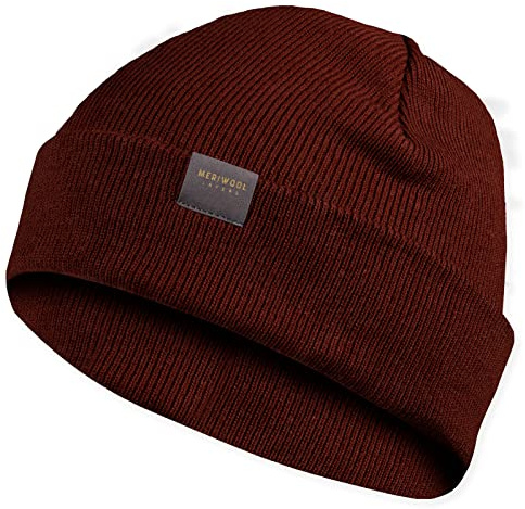 MERIWOOL Beanie für Damen und Herren - Merinowollmischung Rippstrick Wintermütze