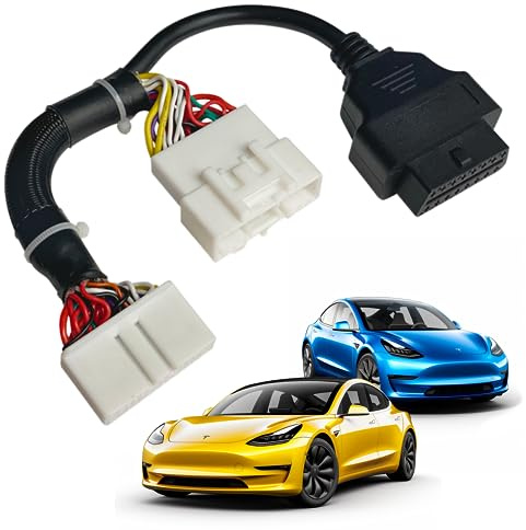 OHP Tesla Model 3 Model Y Custom Build OBD2 Harness Adapter for Full Diagnostics - Compatible with OBDLink/Veepeak Scanners & ScanMyTesla App