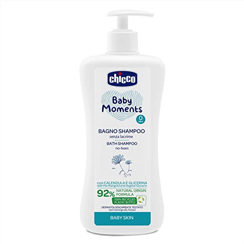 Chicco Baby Moments Bagno Shampoo Senza Lacrime per Cute Sensibile e Capelli Sottili dei Neonati, 0+ Mesi - 200 ml