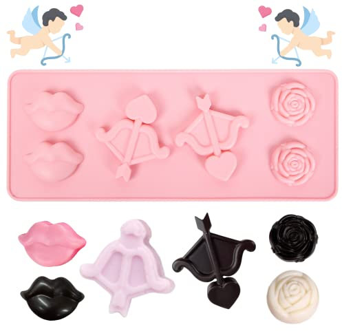Crethink Wedding Cupid Lips Rose Silicone Chocolate Mould for Wedding Valentine Day Making Chocolate, Cake, Jelly, Mousse, Soap