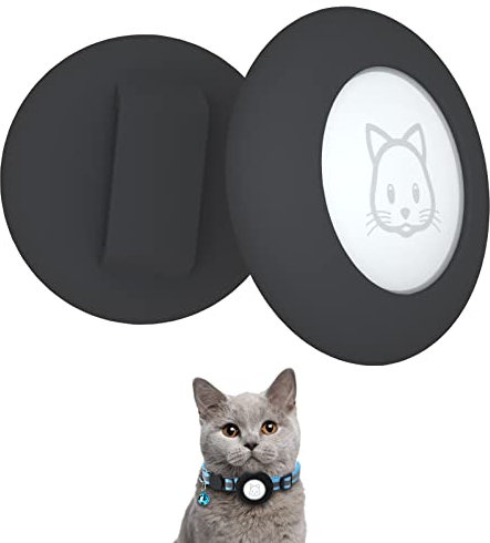 SimpleThings 2022 Airtag Katzenhalsband Halter, Kleiner Katzenhalsband-Halter Kompatibel mit Apple Airtag, 2 Stück wasserdichte Schutzhülle für Haustierhalsband Innerhalb von 1cm