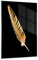 Wandbilder Dekoration Wohnzimmer Golden Feder Schwarz Bilder auf Glas 80x120cm Glasbild Schlafzimmer Küche Deko Wand Kunstdruck Art Groß XXL Wanddeko Bild im Glas Modern Wall Decor GPA80x120-4887