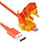 Câble De Charge Usb 1.2m Ligne De Données Rogue Dog Mini Chargeur De Téléphone Pour Smartphone Orange Type C, Câble De Charge Usb, Chargeur De Chien Stray, Chargeur De Données De Chargement Rapide