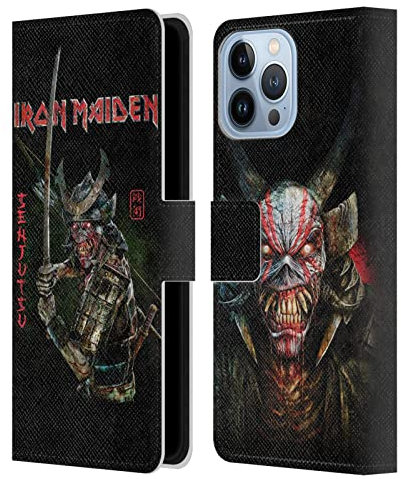 Head Case Designs Licenciado Oficialmente Iron Maiden Cubierta del álbum Senjutsu Carcasa de Cuero Tipo Libro Compatible con Apple iPhone 13 Pro MAX