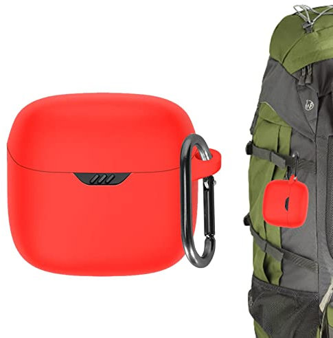 Storaffy Compatible con Funda de Silicona para JBL Tune Flex | Funda de protección Funda para Auriculares Accesorios con mosquetón | Funda Protectora antiarañazos para Auriculares para JBL Tune Flex