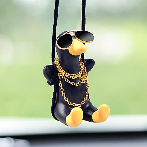 BRLYYO Accessoires de rétroviseur intérieur de Swinging Duck Auto Ornament Accessoires de voiture mignons pour rétroviseurs de voiture suspendus Accessoires