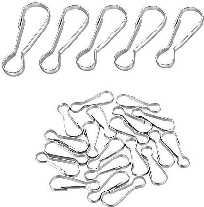 TopHomer Metall Lanyard Snap Hooks, 50 Stück Federclips Haken DIY Lanyard Haken für Grommeten Flaggensocken Wäscheleinenschlüsselkette(25mm)