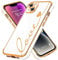 LCHULLE Compatible with iPhone 14 Case for Women Girls,Cute Luxury Plating Love Heart Design Soft TPU Cover Shockproof Full Camera Lens Protection Phone Case for iPhone 14 6.1 inch,White