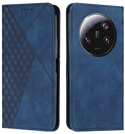 KOUYI Cover per Xiaomi 13 Ultra, Custodia Portafoglio,Cover Libro,Pelle Flip/Folio Case con [Funzione di Supporto] [3-Scheda Slot] [Magnetica] Antiurto (Blu)