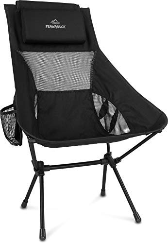 normani Outdoor Sports Ultraleicht Tragbar Klappbar Campingstuhl Klappstuhl Faltbar Outdoor-Stuhl mit Tragetasche Angelstuhl Strandstuhl aus Aluminium bis 150 kg belastbar Farbe Schwarz