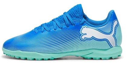 PUMA Future 7 Play TT JR Soccer Shoe, HYPERLINK Blue-Mint White, 4 UK