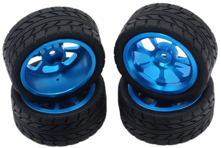lerwliop 4 stück Aluminium Legierung RC Auto Upgrade Rad Felgen Für Wltoys 1/18 A949 Felge Und Reifen Räder Adapter Für RC Auto Metall, Blau