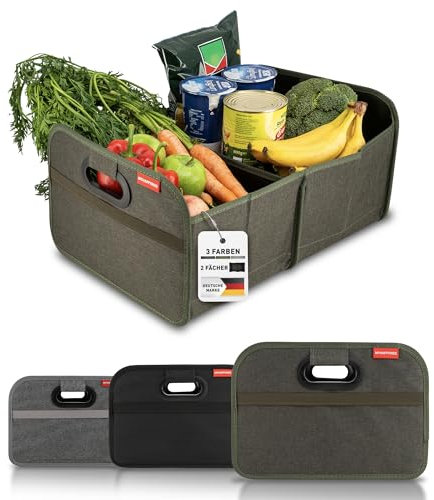 MyHappyRide Auto Kofferraumtasche Grün - Kofferraum Organizer zusammenklappbar - faltbare Aufbewahrungsbox - antirutsch und wasserfester Boden - Auto Faltbox