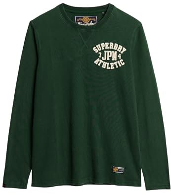 Superdry Men's Long Sleeve T-Shirt t9-Jersey top (m), Enamel Green, S