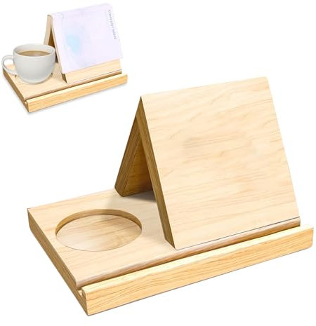 Buchhalter Leseständer Lesezeichen Personalisiert,Dreieckiger Buchständer aus Holz,Multifunktions Lagerregale Buchhalter,Kreativer Dreieck Zeitschriftenhalter für Schreibtisch Kaffee (Holz)