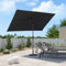 PURPLE LEAF Sonnenschirm 300 x 200 cm rechteckig, Gartenschirm mit knickbar, Aluminium Balkonschirm mit Kurbel, Marktschirm Sonnenschutz, für Schwimmbäder, Terrasse, Grau