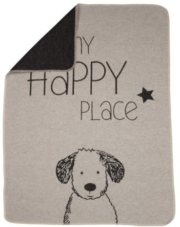 David Fussenegger Haustierdecke - Kuscheldecke für Tiere - Hundedecke My Happy Place aus 85% Baumwolle - GRS 90x70cm