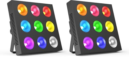 Rtktoup COB RGBW LED Wallwasher Licht 135W, Strahler Wallwasher Partylicht mit 9 PCS 4 in 1 Lampenperlen Unterstützung dmx512 Soundsteuerung Geeignet für Halloween, Hochzeit, Party, Disco (2 Stück)