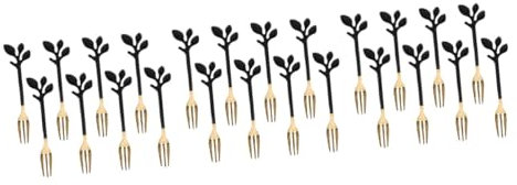 Cabilock 24 Piezas tenedor fruta acero inoxidable tenedores buffet fiesta tenedores ensalada stainless steel talheres aco inocidavel cucharas cafe pequeños tenedores Metal