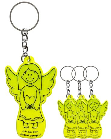 UTEFIF 4 Stück Einschulung Mädchen Geschenk,Schutzengel-Reflektor für Mädchen,Schlüsselanhänger Schulkind Geschenk zur Einschulung,Reflekt