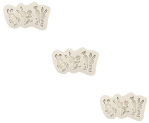 Alipis 3 Pièces Moule Lapin Oeuf De Pâques Moules à Crayons De Cire Décor D'agneau Moule En Argile Résine Craquelins Argile Animale Silicone De Qualité Alimentaire Le Dessert Chocolat