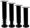 Lot de 4 pieds de meubles réglables de 35 à 66 cm, cadre de lit en métal noir, pieds de support de canapé, pieds de rechange robustes pour armoire, table, canapé, bureau
