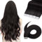 TESS Tape Extensions Echthaar 20 Stück, 60 cm #1B Naturschwarz, 50G/Pack Skin Weft Echthaar Extensions Tape 2.5g/stk Glatt Remy Haarverlängerung