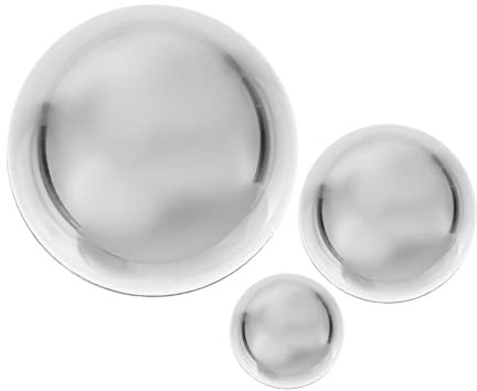 PHENOFICE 3stücke Teiliges Polierten -halbkugeln Dekorative Gartenkugeln Spiegelnde Oberfläche Für Garten Und Terrassendekoration