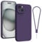 Andwing For iPhone 15 Plus Case,Silicone Case Soft Ultra For iPhone 15 Plus Phone Case Slim Protective Shockproof Cover Scratch-Resistant Microfiber Lining, 6.1 purple