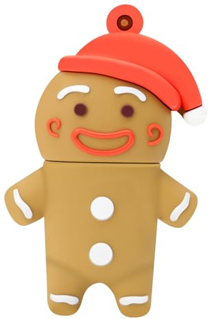 BORLTER CLAMP USB Stick 32GB, USB Flash Drive Memory Stick The Gingerbread Man Pendrive for External Data Storage