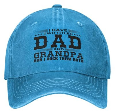 FWJZDSP Ich Habe Zwei Titel Papa und Opa Hut Mütze Männer Frauen Tracker Hut Baseball Cap