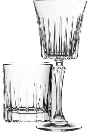 Sicignano | Set 6 Calici CL.30 con 6 Bicchieri CL.36 Timeless per Vino Acqua Whisky Liquori Cocktail, Cristallo Ecologico, Trasparenti, Resistenti, Uso Quotidiano, per Casa Ristorante Feste