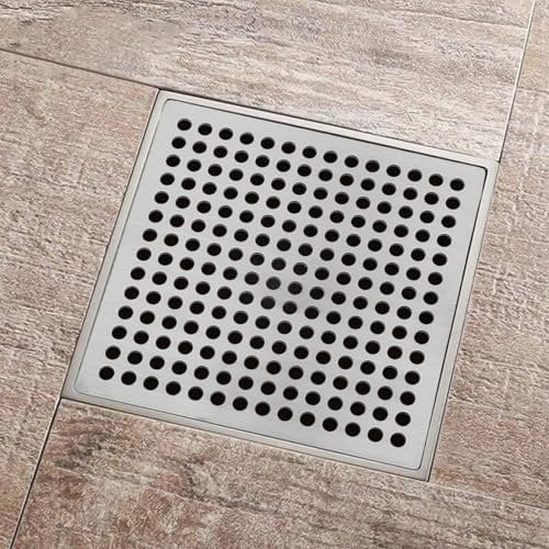 Copertura quadrata per filtro di scarico, in acciaio inox antiruggine, copertura per filtro di scarico della doccia, griglia di scarico a pavimento, rete di scarico a pavimento (15 cm)
