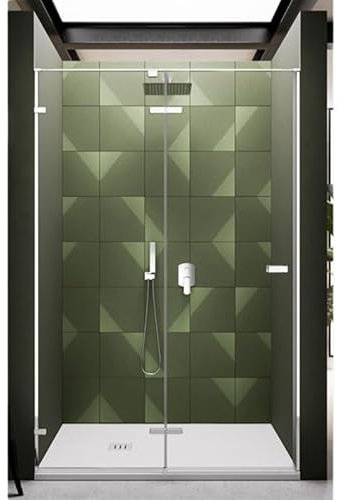 IMPALLI Box Doccia A Nicchia H200 Cm Anta Battente Magnetica Estensibile 118,5-120,5 Cm Cabina Doccia Reversibile Cristallo Temperato 8 Mm Finitura Trasparente Profili Alluminio (CROMO LUCIDO 120)