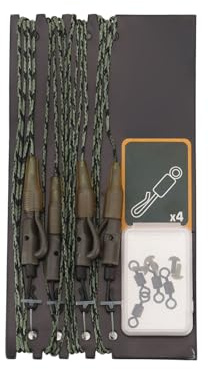 Be In Your Mind 4-teilige Bleiclip-Vorfächer Anti-Bottom-Angelköder-Verbindung Schnell Sinkende Karpfen-Verbindung für das Grobe Süßwasserangeln 100 cm