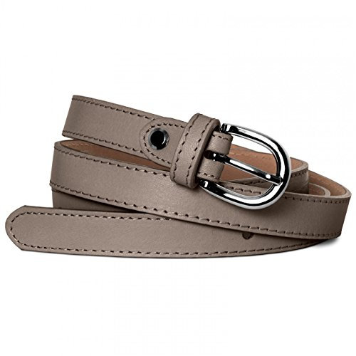 Caspar GU273 schmaler Damen Leder Gürtel Taillengürtel, Gürtelgröße:75, Farbe:taupe