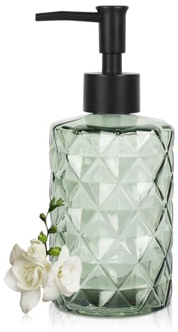 Seifenspender, 11oz/330 ml Flüssigseifenspender mit Kunststoff Pumpkopf, Modern Wabendesign Spülmittelspender, Nachfüllbarer Handseifenspender Für Bad & Küche (Grün)