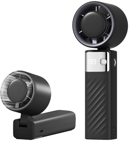 CHENBOOW Ventilatore portatile,Mini ventilatore,Ventilatore tascabile,Ventilatore Turbo portatile,Velocità da 1 a 199,Pieghevole,Ventilatori personali ricaricabili a 105°, per viaggio,Esterno