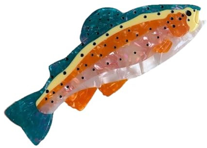 Modische Acetat-Haarklammer, helle Farbe, Fischform, sanfter und starker Griff, für verschiedene Frisuren