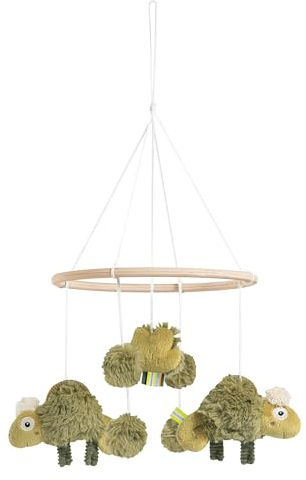 Fehn Holz-Mobile Chamäleon mit Stoff-Figuren für Babys | Beruhigt & beschäftigt Babys mit sanft beweglichen Figuren – optimal zum Beobachten über Wickeltisch oder Babybett