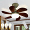 Homefire Ventilatore da soffitto con illuminazione e telecomando silenzioso - Lampada da soffitto Ø75 cm 6 pale ventilatore con 3 * 4W E27 2700K fonte di luce estate/inverno per camera da letto
