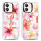 Saqmkil 2 Stück Hülle für iPhone 12 mini, Aesthetic Hibiskus Blumen Muster Design Mädchen Frauen Handyhülle, Transparent Weich Silikon Süßes Blume Motiv Case Schutzhülle für iPhone 12 mini 5,4'',Rosa