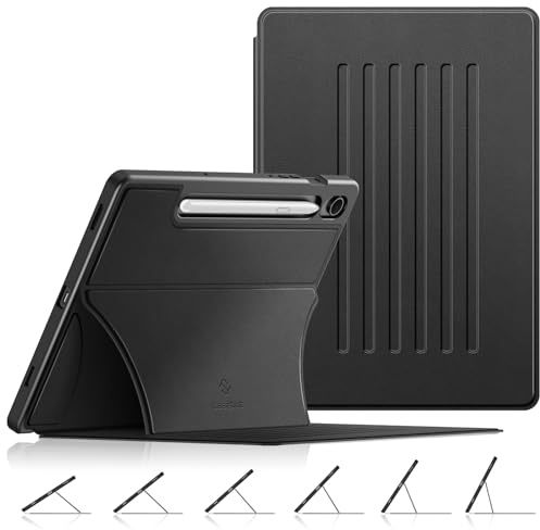 Fintie Magnetic Stand Case for Samsung Galaxy Tab S10 Lite/ S10 FE/ S9 FE 5G 10.9 Inch/Tab S9 11 Inch, Multi-Angle Viewing Rugged Soft TPU Back Cover with S Pen Holder, Auto Wake/Sleep, Black