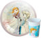 Disney Set Stoviglie 16 Piatti + 16 Bicchieri Tema Frozen Anna e Elsa per Festa Party Compleanno Anniversario
