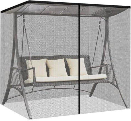 ETUCYNG 155x125x205 Cm Moskitonetze Gartenschaukel moskitonetzs Hollywoodschaukel moskitonetzs Mit Reißverschluss Für 3 Sitzer Sonnenschirm Für Outdoor Gartenschaukel Balkon Reise Camping Schwingstuhl