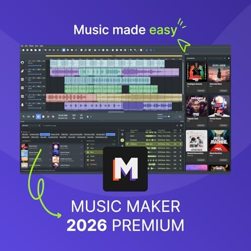 MUSIC MAKER 2026 Premium – Music made easy | Audio Software | Musikprogramm | für Windows 10/11 | 1 PC- Download-Lizenz