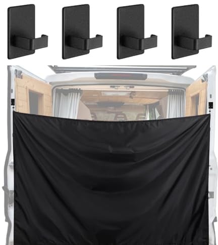 Rideau De Douche pour Portière Arrière De Voiture | Cabine D'habillage Grands Véhicules avec Crochets Magnétiques | Store Amovible Réglable Accessoires Auto pour SUV Camion Van Fourgon Voyage