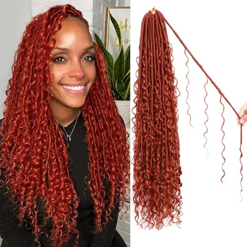Faux Locs Crochet Hair-Soft Locs Crochet Braids Hair Extensions Goddess Braids Extensions Hair (#350, 24Inch (Pack of 8))